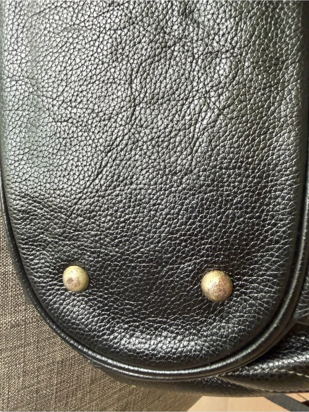 Mcm Black Leather Drawstring Tote Bag -